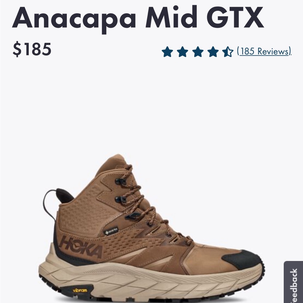 HOKA Anacapa Mid GTX Hiking Boots - Otter (brown) color